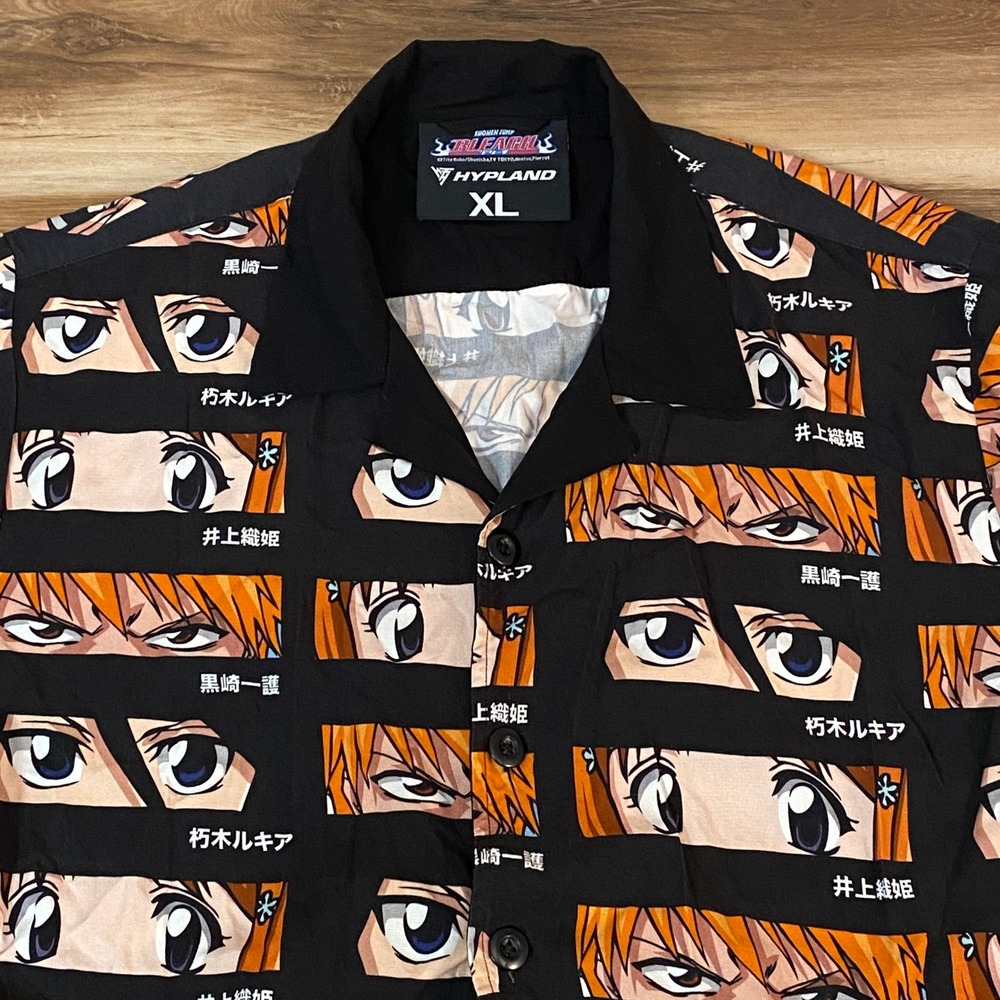 HYPLAND Bleach Anime  Button Up Shirt‎ Mens XL Japanese Ichigo Rukia